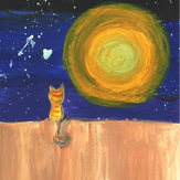 Рисунок "Лунный кот" на конкурс "Конкурс творческого рисунка “Свободная тема-2021”"