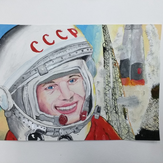 Рисунок "Юрий Гагарин" на конкурс "Конкурс творческого рисунка “Свободная тема-2019”"