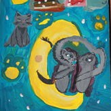 Рисунок "Ночные гулянья кошек"