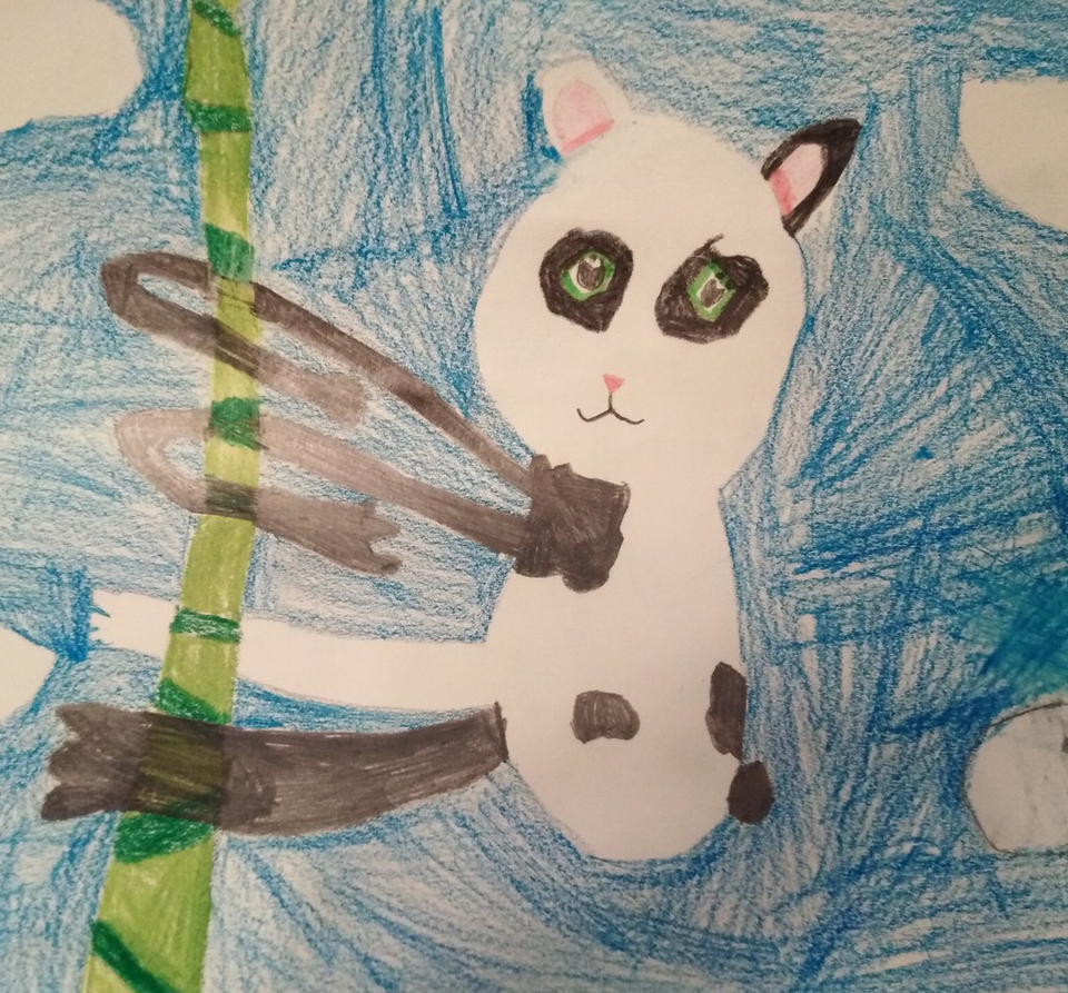 Детский рисунок - Панда будущего