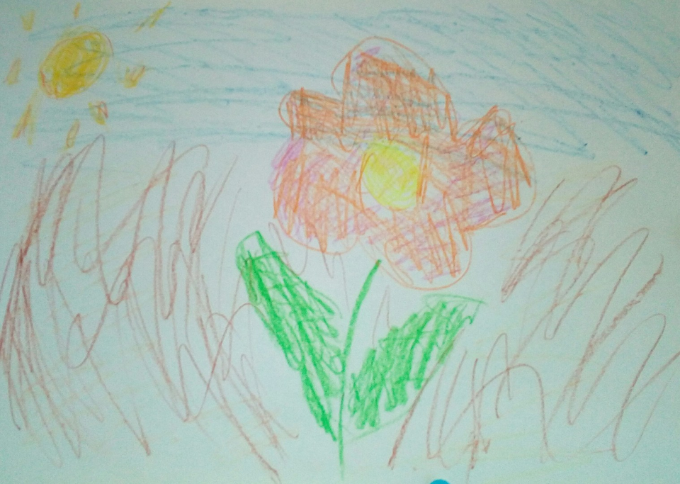 Детский рисунок - Поздравление любимой маме на 8 марта