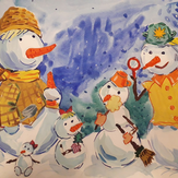 Рисунок "Снеговики"