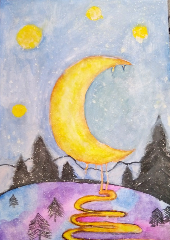 Детский рисунок - Волшебная ночь