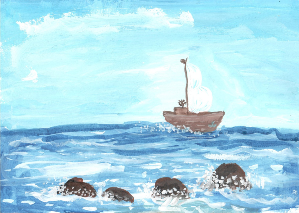 Детский рисунок - Море