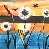 Рисунок "Закат на Кубенском озере" на конкурс "Конкурс творческого рисунка “Свободная тема-2019”"
