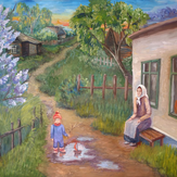 Рисунок "У бабушки" на конкурс "Конкурс творческого рисунка “Моя Семья - 2019”"