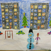 Рисунок "Снежный город"
