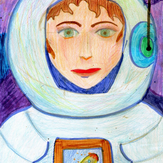 Рисунок "портрет космонавтки" на конкурс "Конкурс детского рисунка “Таинственный космос - 2018”"