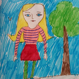 Рисунок "Скейбордистка" на конкурс "Конкурс детского рисунка “Спорт в нашей жизни”"