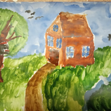 Рисунок "Летом на базе отдыха" на конкурс "Конкурс детского рисунка “Как я провел лето - 2020”"