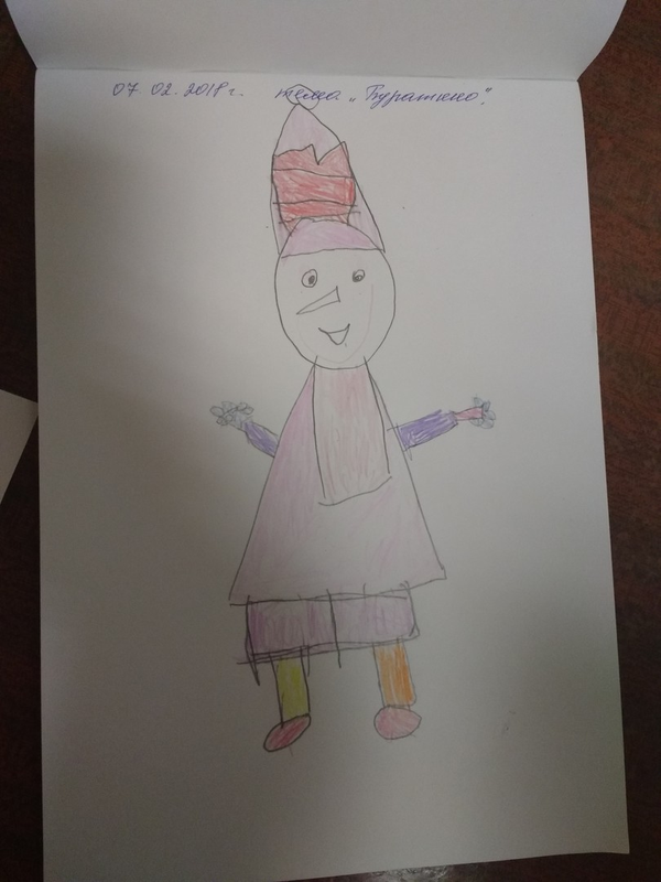 Детский рисунок - Буратино