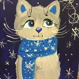 Рисунок "Зимний кот"