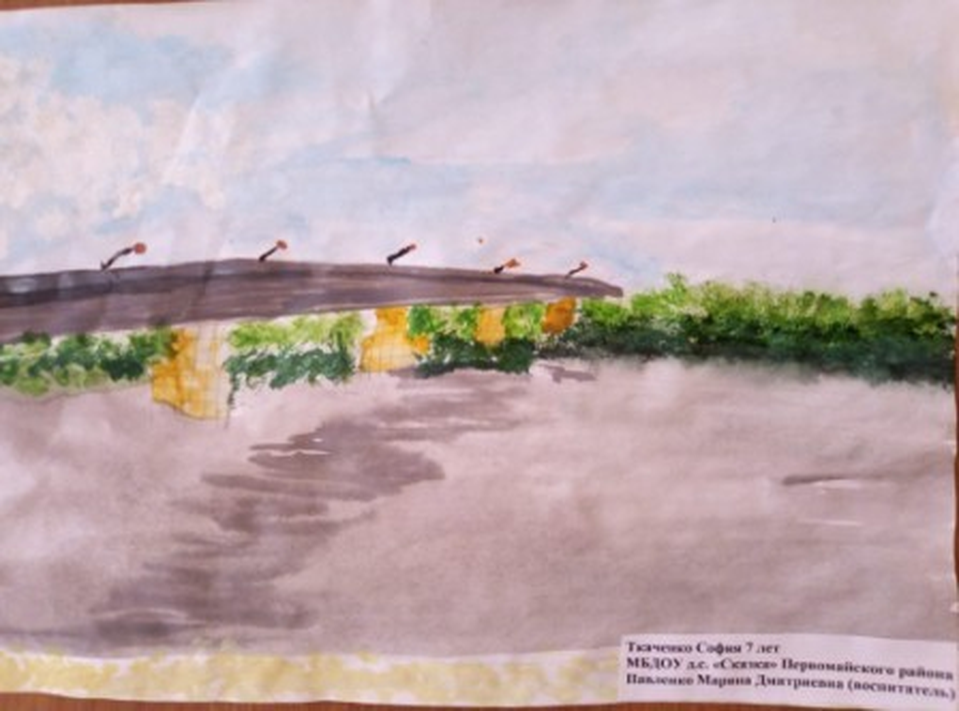 Детский рисунок - Троицкий мост