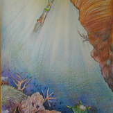 Рисунок "Путешествие в подводный мир" на конкурс "Конкурс детского рисунка по 5-й серии сериала Рисовашки "Мыльный пузырь""