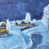 Рисунок "Зимний вечер" на конкурс "Конкурс творческого рисунка “Свободная тема-2022”"