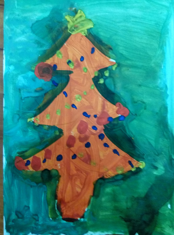 Детский рисунок - Новогодняя елочка