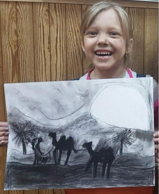 Детский рисунок - Верблюды