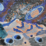 Рисунок "В необъятных просторах космической вселенной" на конкурс "Конкурс детского рисунка “Таинственный космос - 2018”"