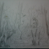 Рисунок "грибники - отдых в лесу"