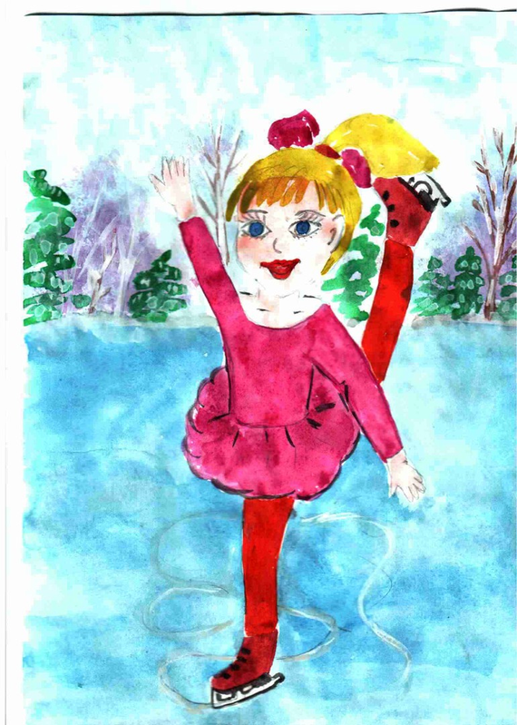 Детский рисунок - Принцесса на льду