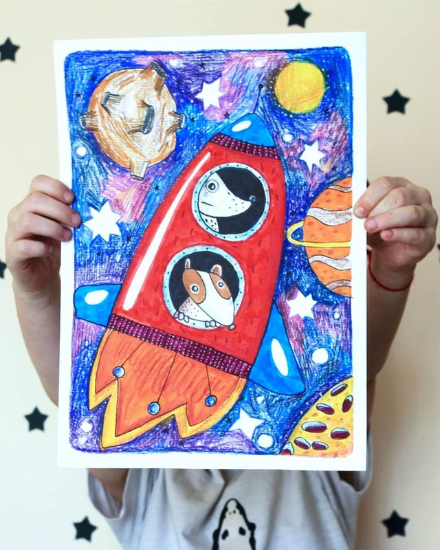Детский рисунок - Космос