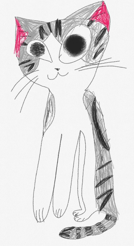 Детский рисунок - Котенок Чи