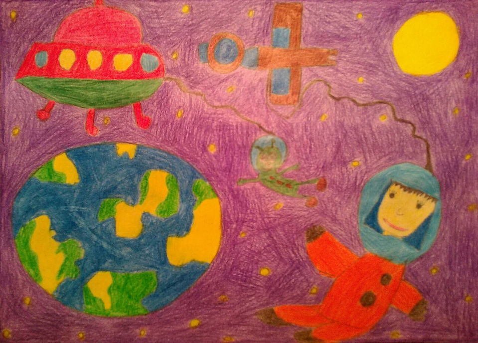 Детский рисунок - Мой космический мир