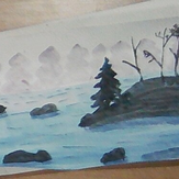 Рисунок "Туманнное утро в лесу"