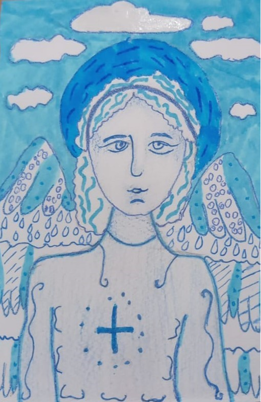 Детский рисунок - Ангел-хранитель