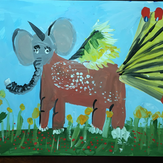 Рисунок "Чудо-юдо слонопавлин" на конкурс "Конкурс детского рисунка “Невероятные животные - 2018”"