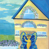 Рисунок "Сказочный домик для бабочки Эвелинки" на конкурс "Конкурс детского рисунка "Рисовашки и друзья""