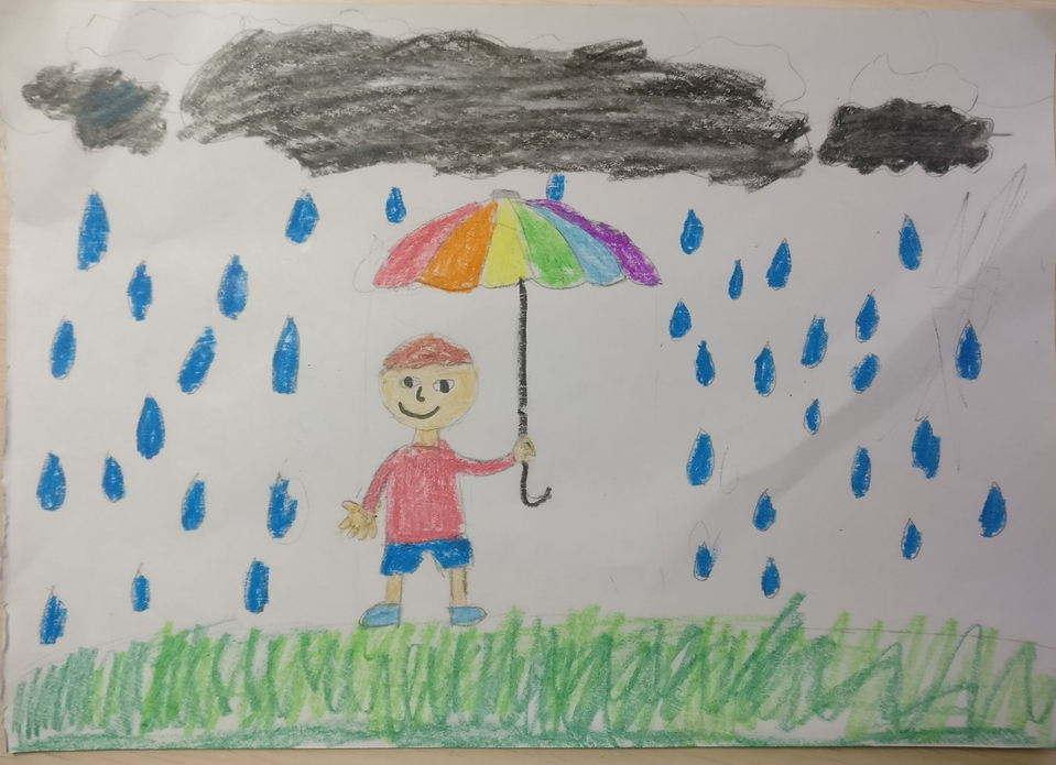 Детский рисунок - Летний дождик
