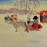 Рисунок "Зимняя прогулка" на конкурс "Конкурс рисунка "Новогоднее Настроение 2017""