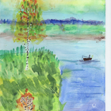 Рисунок "Осенняя рыбалка" на конкурс "Конкурс рисунка "Осенний листопад 2017""
