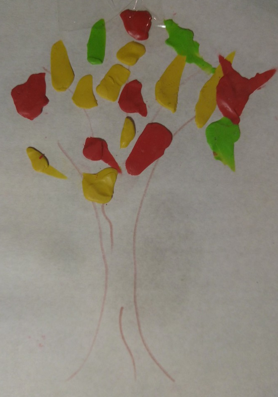 Детский рисунок - осеннее дерево