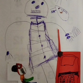 Рисунок "Скелетик-снеговик перемещается во времени и пространстве" на конкурс "Конкурс творческого рисунка “Свободная тема-2020”"