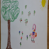 Рисунок "За ягодами" на конкурс "Конкурс детского рисунка “Как я провел лето - 2020”"