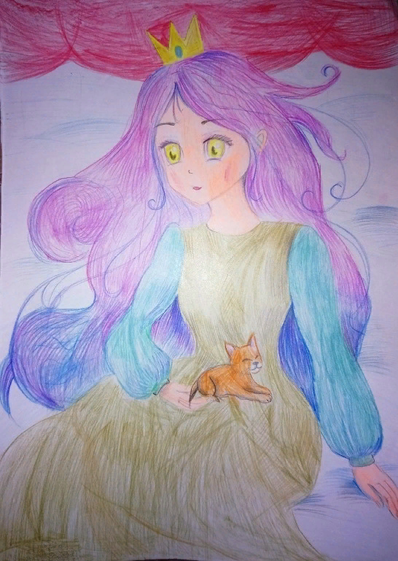 Детский рисунок - Принцесса Асами