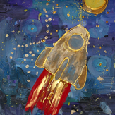 Рисунок "На луну" на конкурс "Конкурс детского рисунка по 6-й серии сериала Рисовашки "На Луну""