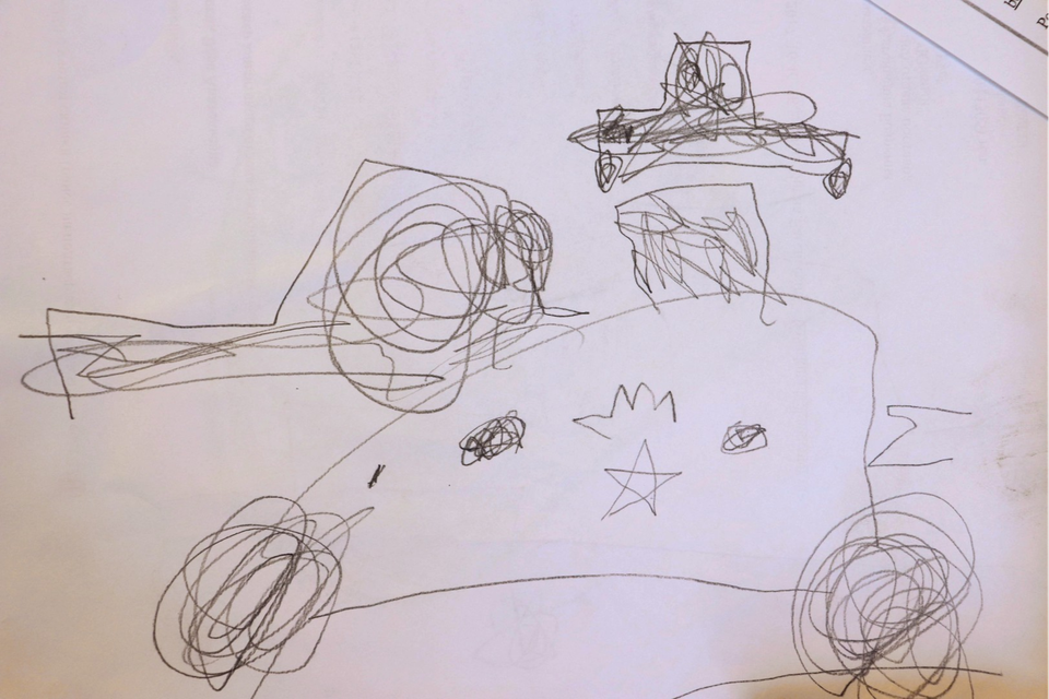 Детский рисунок - Огнестрельная самоходка