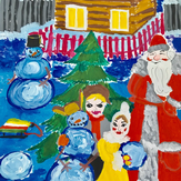 Рисунок "Новогоднее селфи" на конкурс "Конкурс детского рисунка “Новогодняя Открытка-2019”"