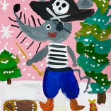 Рисунок "Мышь-пират на карнавале" на конкурс "Конкурс “Новогодняя Магия - 2020”"