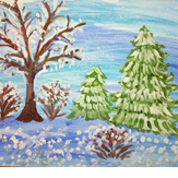 Рисунок "Зимний пейзаж очарование зимы"