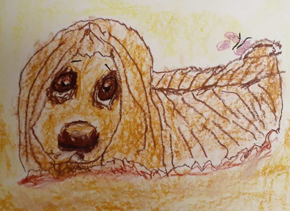 Детский рисунок - Собачка Осень