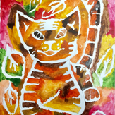Рисунок "Осенний кот" на конкурс "Конкурс детского рисунка "Рисовашки - серии 1, 2, 3""