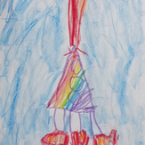 Рисунок "Радужный космический корабль" на конкурс "Конкурс творческого рисунка “Свободная тема-2020”"