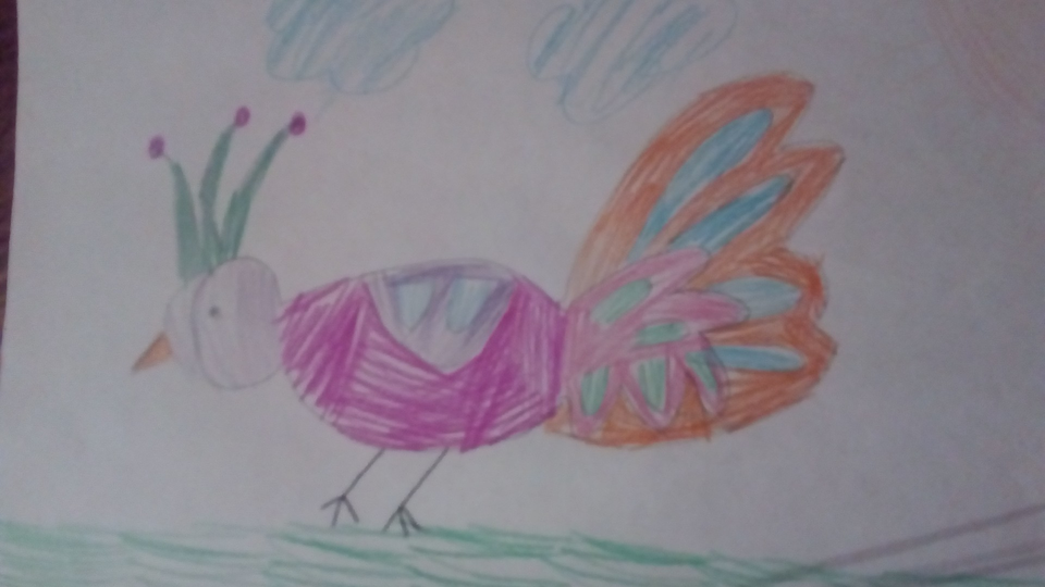 Детский рисунок - Чудо птица