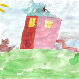 Рисунок "домик в деревне" на конкурс "Конкурс творческого рисунка “Свободная тема-2019”"