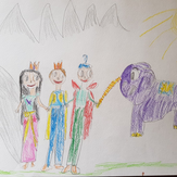 Рисунок "Слоник принцессы Амиты всех примирил" на конкурс "Конкурс детского рисунка по 2-й серии «Верный Слоник»"