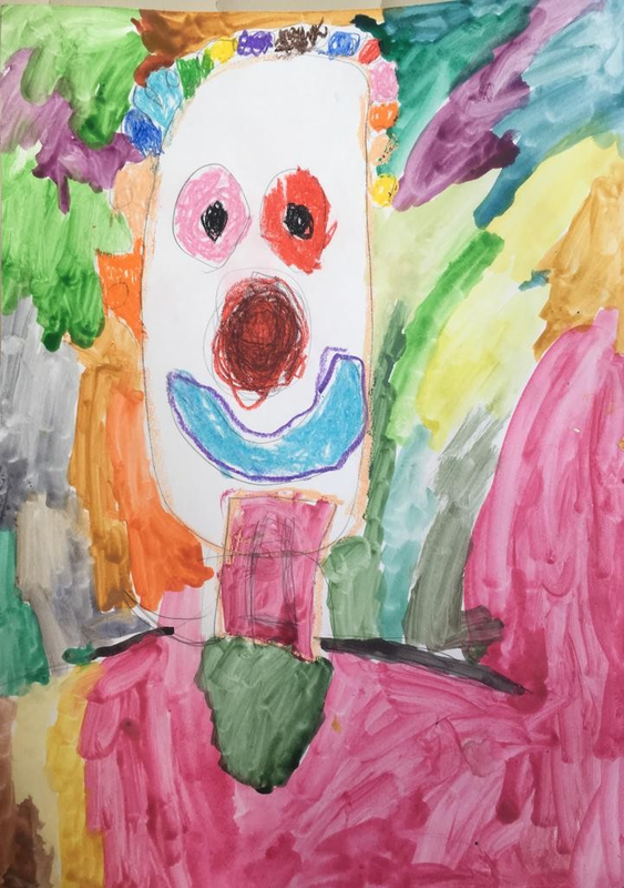 Детский рисунок - Веселый клоун